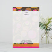 PixDezines Mod Bubbles, aangepaste achtergrondkleu Briefpapier (Staand voorkant)