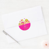 PixDezines Mod Bubbles, retro Bat Mitswa Ronde Sticker (Envelop)