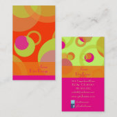 PixDezines Mod Bubbles / Retro Style + Kleuren Visitekaartje (Voorkant / Achterkant)