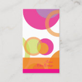 PixDezines Mod Bubbles / Retro Style + Kleuren Visitekaartje (Voorkant)