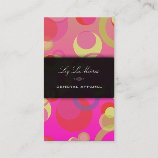 PixDezines Mod Bubbles / Retro Style + Kleuren Visitekaartje (Voorkant)