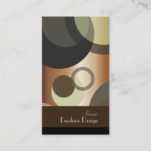 PixDezines Mod Bubbles / Retro Style + Kleuren Visitekaartje (Voorkant)