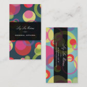 PixDezines Mod Bubbles / Retro Style + Kleuren Visitekaartje (Voorkant / Achterkant)