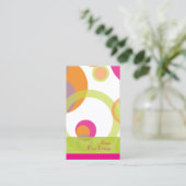 PixDezines Mod Bubbles / Retro Syle + Kleuren Visitekaartje (Staand voorkant)