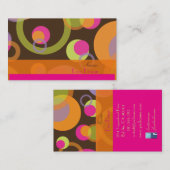 PixDezines Mod Bubbles / Retro Syle + Kleuren Visitekaartje (Voorkant / Achterkant)