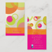 PixDezines Mod Bubbles / Retro Syle + Kleuren Visitekaartje (Voorkant / Achterkant)