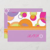 PixDezines Mod Bubbles RSVP tegen Bat Mitvah (Voorkant / Achterkant)