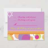 PixDezines Mod Bubbles RSVP tegen Bat Mitvah Kaartje (Achterkant)