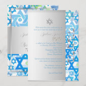 PixDezines mod stars/Bar Mitswa/donkerblauw/zilver Kaart (Voorkant / Achterkant)