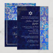 PixDezines mod stars/Bar Mitswa/donkerblauw/zilver Kaart (Voorkant / Achterkant)