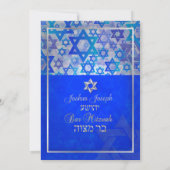 PixDezines mod stars/Bar Mitswa/donkerblauw/zilver Kaart (Achterkant)