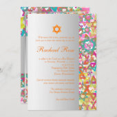 PixDezines mod stars/Bar Mitswa/multikleuren Kaart (Voorkant / Achterkant)