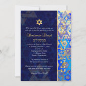 PixDezines mod sterren Bar Mitswa Donkerblauw Goud Kaart (Voorkant)