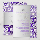 PixDezines mod sterren/Bar Mitswa/violet/zilver Kaart (Voorkant / Achterkant)