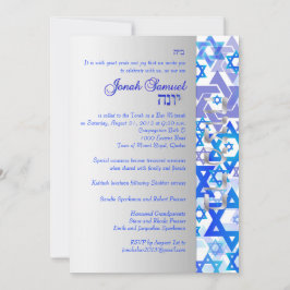 PixDezines mod sterren/Bar Mitzvah/blue/Silver Kaart