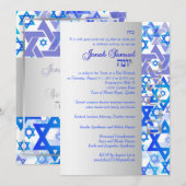 PixDezines mod sterren/Bar Mitzvah/blue/Silver Kaart (Voorkant / Achterkant)