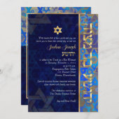 PixDezines mod sterren/Bar Mitzvah/dark blue/gold Kaart (Voorkant / Achterkant)