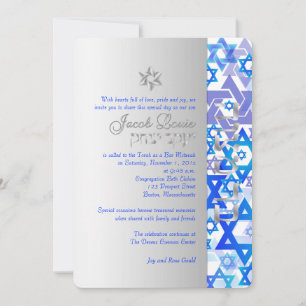 PixDezines mod sterren/Bar Mitzvah/dark blue/Silve Kaart