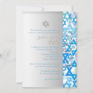 PixDezines mod sterren/Bar Mitzvah/dark blue/Silve Kaart