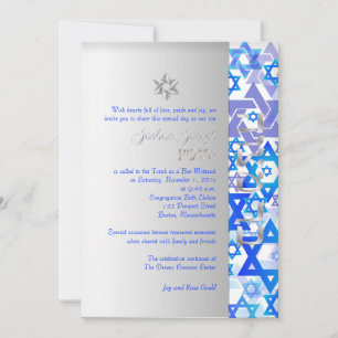 PixDezines mod sterren/Bar Mitzvah/dark blue/Silve Kaart