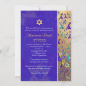 PixDezines mod sterren Bar Mitzvah Paars Gold Kaart (Voorkant)