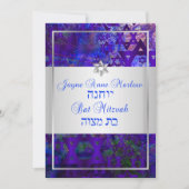 PixDezines mod sterren/Bar Mitzvah/violet/zilver Kaart (Voorkant)