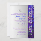 PixDezines mod sterren/Bar Mitzvah/violet/zilver Kaart (Achterkant)