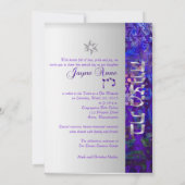 PixDezines mod sterren/Bar Mitzvah/violet/zilver Kaart (Achterkant)