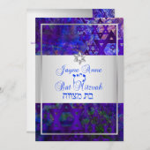 PixDezines mod sterren/Bar Mitzvah/violet/zilver Kaart (Voorkant / Achterkant)
