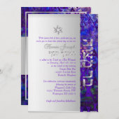 PixDezines mod sterren/Bar Mitzvah/violet/zilver Kaart (Voorkant / Achterkant)