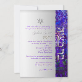 PixDezines mod sterren/Bar Mitzvah/violet/zilver Kaart