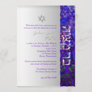 PixDezines mod sterren/Bar Mitzvah/violet/zilver Kaart