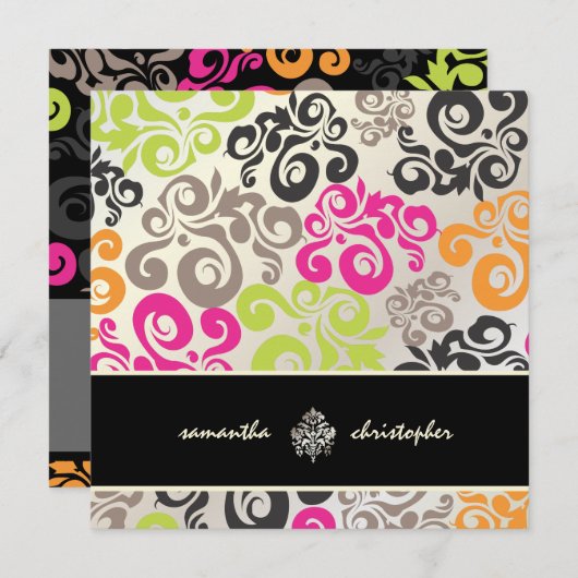 PixDezines Mod Swirls, Jazzy Color Kaart (Voorkant / Achterkant)