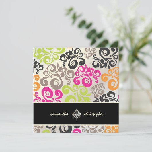 PixDezines Mod Swirls, Jazzy Color Kaart (Staand voorkant)