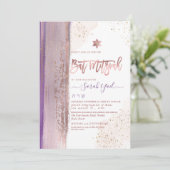 PixDezines Modern Abstract Tallit Bat Mitzvah Invi Kaart (Staand voorkant)