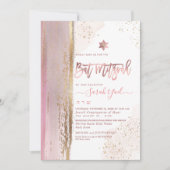 PixDezines Modern Abstract Tallit Bat Mitzvah Roos Kaart (Voorkant)