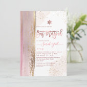 PixDezines Modern Abstract Tallit Bat Mitzvah Roos Kaart (Staand voorkant)