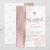 PixDezines Modern Abstract Tallit Bat Mitzvah Roos Kaart (Voorkant / Achterkant)