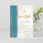 PixDezines Modern Abstracte Tallit Bar Mitzvah Inv Kaart (Staand voorkant)