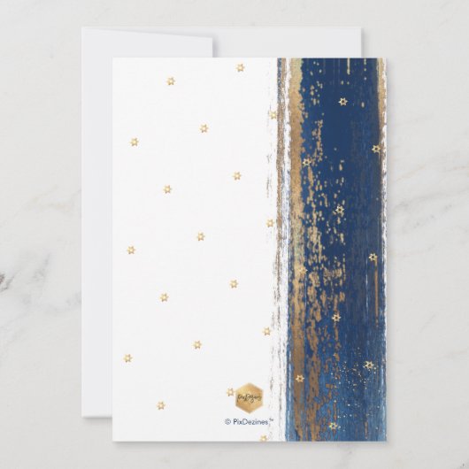 PixDezines Modern Abstracte Tallit Bar Mitzvah Inv Kaart (Achterkant)