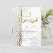 PixDezines Modern Abstracte Tallit Bar Mitzvah Inv Kaart (Staand voorkant)