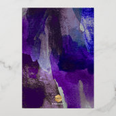 PixDezines Modern Abstracte Waterverf Bar Mitzvah Folie Uitnodiging (Achterkant)