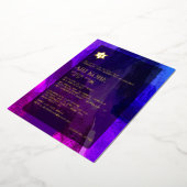 PixDezines Modern Abstracte Waterverf Bar Mitzvah Folie Uitnodiging (Gedraaid)