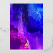 PixDezines Modern Abstracte Waterverf Bar Mitzvah Folie Uitnodiging (Achterkant)