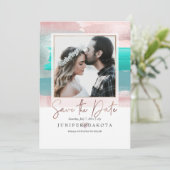 PixDezines Modern Art, Roos Gold Blauwgroen Aqua Kaart (Staand voorkant)