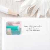 PixDezines Modern Art Waterverf Aqua Blush Etiket (Insitu)