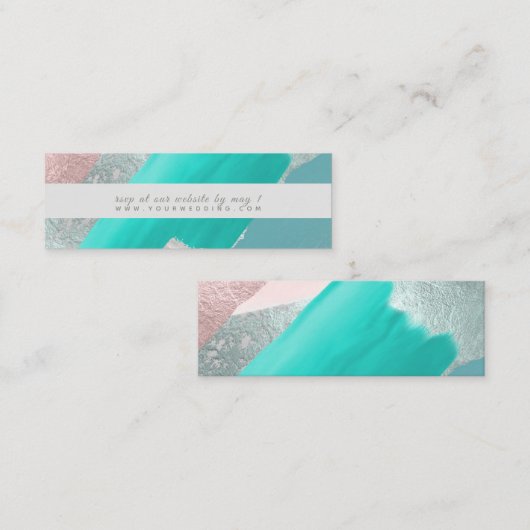 PixDezines Modern Art, Waterverf RSVP-behuizing Mini Visitekaartje (Voorkant / Achterkant)