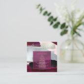 PixDezines Modern Blush Burgundy Accommodations Informatiekaartje (Staand voorkant)