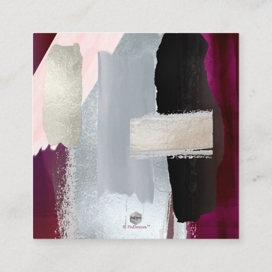 PixDezines Modern Blush Burgundy Accommodations Informatiekaartje (Achterkant)