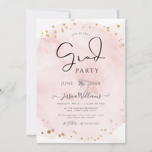 PixDezines Modern Calligrafie Script Afstuderen in Kaart (Voorkant)